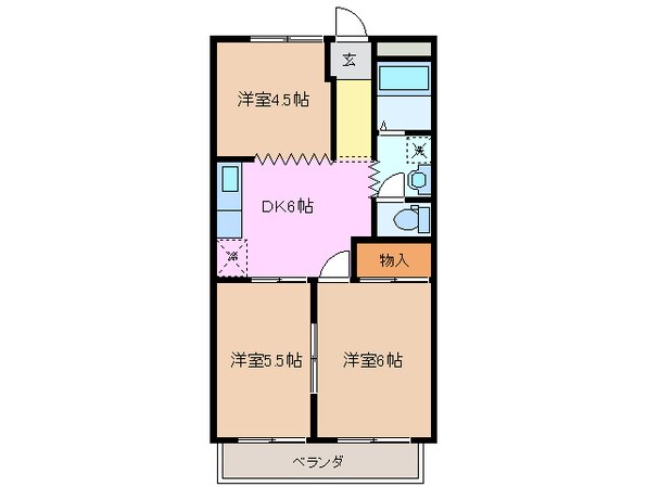 大矢知駅 徒歩17分 2階の物件間取画像